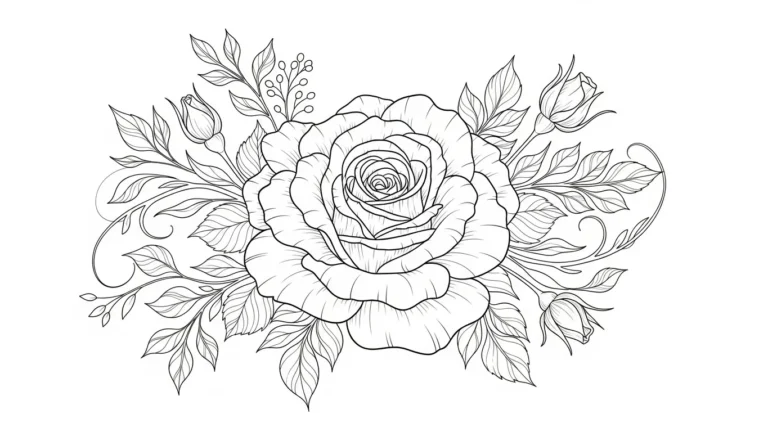 23 Flower Adult Coloring Pages Bursting with Botanical Beauty