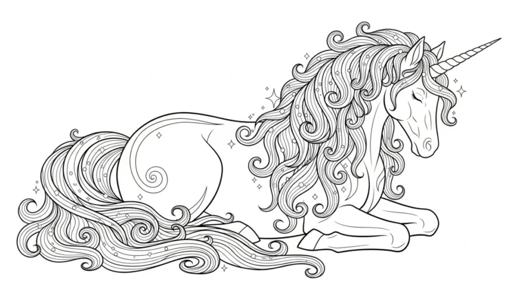 20 Unicorn Adult Coloring Pages That Are Mythical and Sparkly