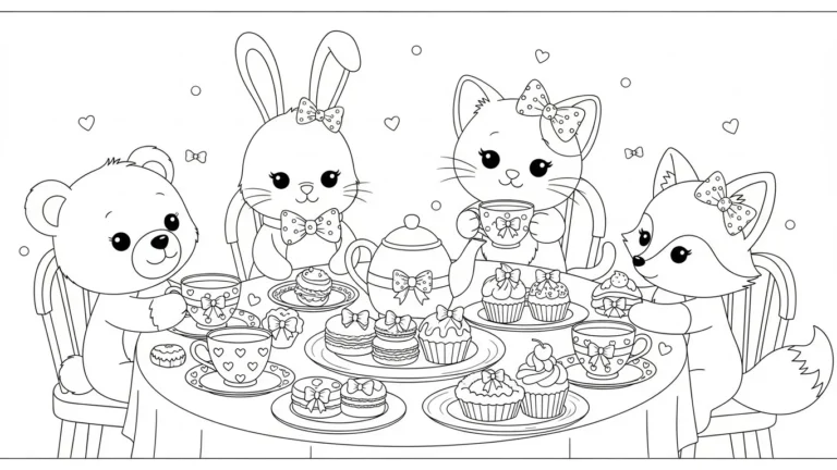 24 Kawaii Adult Coloring Pages with Adorably Cute Designs