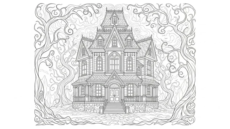 23 Spooky Adult Coloring Pages with Eerily Enchanting Designs