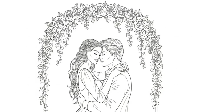 22 Valentines Day Adult Coloring Pages with Romantic Love Themes