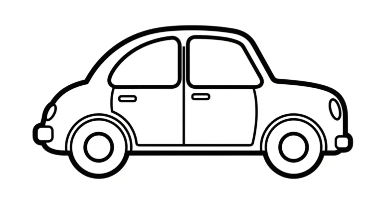 24 Oversized Car Coloring Pages With Extra Space to Color